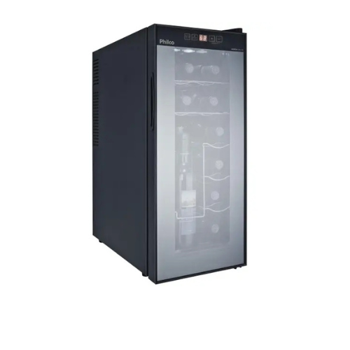 Adega Philco 12 Garrafas, Preta - Climatizada e Compacta
